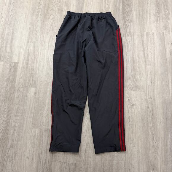 Vintage Adidas Windbreaker Track Pants Men's Large Gray Red Striped y2k Soccer - Picture 7 of 11